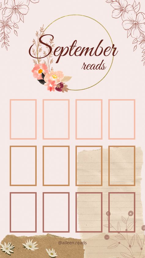 Instagram Story Template September Book Template, September Reads Template, September Reads, Bookish Templates, Read Template, Book Trackers, September Reading, Insta Templates, Bookstagram Templates