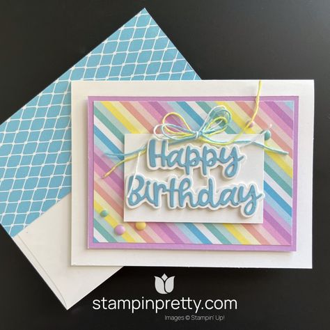 SNEAK PEEK: Lighter Than Air DSP Spring Birthday Card! Mary Fish, Stampin Pretty, Spring Birthday, Step Cards, Pink Lemon, Designer Series Paper, Kids Birthday Cards, Stamping Up Cards, Happy Birthday Images