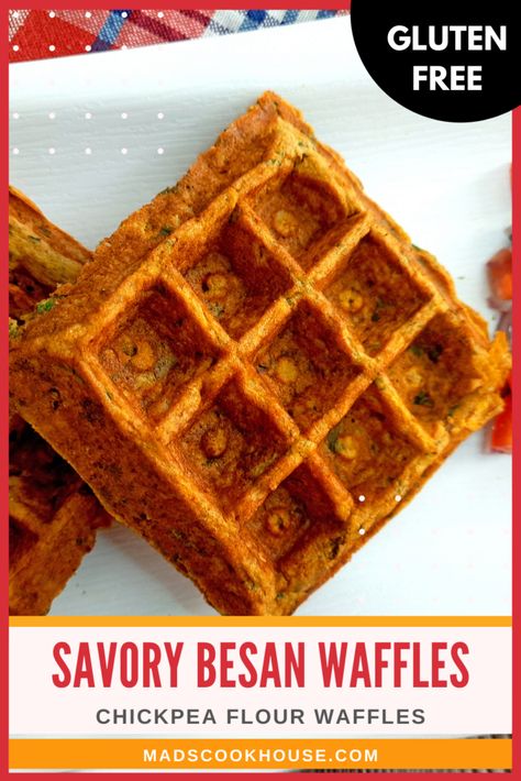 Chickpea Flour Waffles, Besan Chilla, Dairy Free Breakfast Recipes, Waffle Iron Recipes, Savory Waffles, Gluten Free Waffles, Waffles Recipe, Dairy Free Breakfasts, Waffles Maker