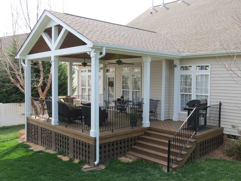 Porch and Deck - Contemporary - Deck - Charlotte - by Deckscapes Inc | Houzz Contemporary Deck, Screened In Porch Decorating Ideas, Screened Porch Designs, Patio Plans, Modern Deck, Patio Deck Designs, Porch Decorating Ideas, Deck Designs Backyard, Covered Deck