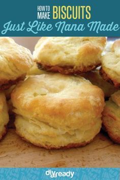 How to /ake Nana's Homemade Biscuit Recipe, check it out at https://diyprojects.com/nanas-homemade-biscuit-recipe Biscuits For Biscuits And Gravy, Biscuits With Crisco, Dinner Rolls Recipe Easy, Buttermilk Biscuits From Scratch, Jam Biscuits, Best Buttermilk Biscuits, Lime Jello Salads, Rolls Recipe Easy, Donuts Recipes