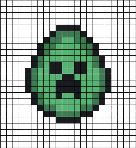 A pixel art template of an egg themed as a Creeper from the popular video game Minecraft.

This was originally made by Baba O'Pearls and has the purpose for the Easter holidays.

Works with perler beads. Easter Pixel Art, Pixlr Art, Minecraft Pig, Pixel Art Templates, Pixel Art Games, Minecraft Pixel Art, Iron Beads, Drawing Images, Perler Beads Designs