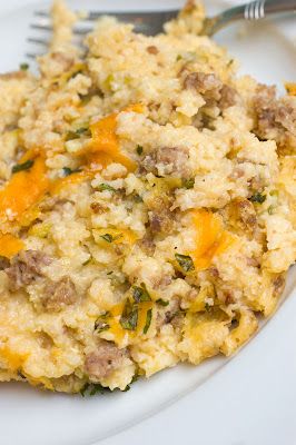 Sausage and Grits - Creamy, Cheesy and Decadent!