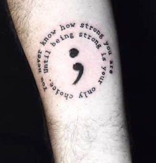 Latest 41 Semicolon Tattoo Designs and Ideas For Men and Women Colon Tattoo, Clavicle Tattoo, Ankle Tattoo Designs, Shape Tattoo, Semicolon Tattoo, Sunflower Colors, Hope Symbol, Ankle Tattoo, Birds Tattoo