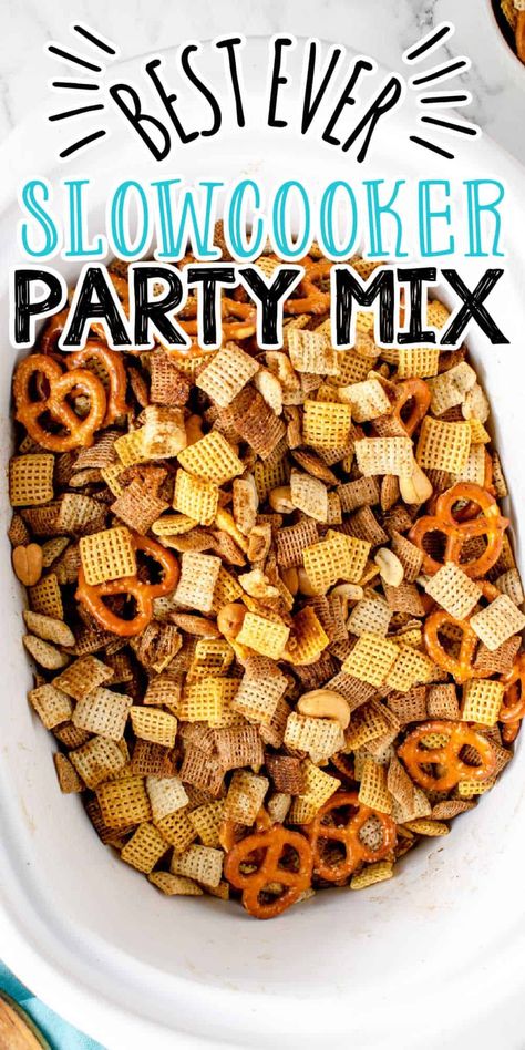 Chex Mix Recipes Crock Pot, Chex Mix Crock Pot, Chex Snack Mix Recipes, Crockpot Snacks, Homemade Chex Mix Recipe, Chex Mix Recipes Original, Chex Snack Mix, Ranch Party, Party Mix Recipe