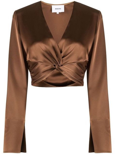 Chic Dress Classy, Women Blouses Fashion, Twist Front Top, Fashion Top Outfits, Designer Blouses, Modest Fashion Outfits, Cropped Top, Modest Fashion, Classy Outfits