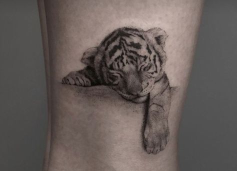 Tiger Portrait Tattoo, White Tiger Tattoo, Japanese Tiger Tattoo, Madrid Tattoo, Tiger Portrait, Brain Tattoo, Tier Tattoo, Leopard Tattoos, Animals Tattoo