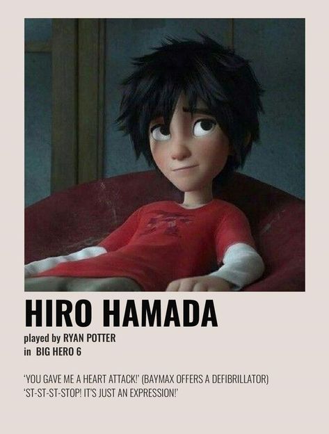 minimalist polaroid poster of Hiro Hamada (played by Ryan Potter) from "Big Hero 6" Big Hero 6 Film, Big Hero 6 Characters, Hero 6 Movie, The Sweetest Thing Movie, Ryan Potter, Minimalist Polaroid Poster, Hiro Big Hero 6, Hiro Hamada, Polaroid Poster