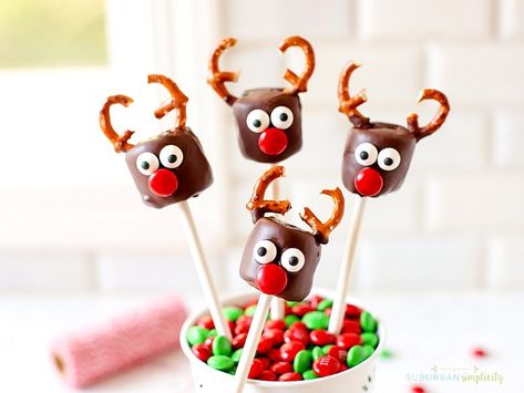 four Marshmallow Reindeer Marshmallow Reindeer, Reindeer Brownie, Chocolate Covered Marshmallow, Hosting Christmas Dinner, Chocolate Tree, Chocolate Covered Marshmallows, The Whoot, Marshmallow Pops, Chocolate Marshmallows