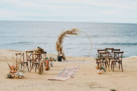 Beachfront Micro-Wedding full of Intimate Details - Inspired By This Small Beach Weddings, Bohemian Beach Wedding, Simple Beach Wedding, Dream Beach Wedding, Beachy Wedding, Sunset Cliffs, Boho Beach Wedding, Beach Wedding Inspiration, Wedding Beach Ceremony