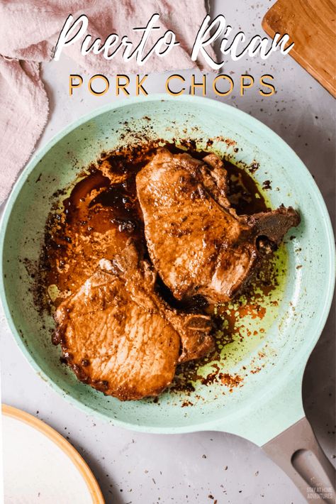 Easy Puerto Rican Pork Fried Chops (Chuletas) Recipe Puerto Rican Pork Chops Baked, Cuban Pork Chops Recipes, Pork Chop Spanish Style, Puerto Rican Boneless Pork Chops, Pork Chop Recipes Spanish Style, Mexican Style Pork Chops, Spanish Pork Chop Recipes, Spanish Style Pork Chops, Puerto Rican Fried Pork