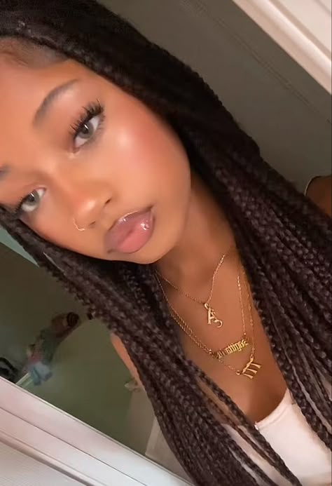 @angelise.mariaa on TikTok Light Makeup On Black Women, Adorable Face Claims, Parent Face Claims Black, Feline Eyes Black Women, Cute Box Braid Styles, Freckles On Brown Skin, Small Nose Black Women, Light Makeup Black Women, Mixed Face Claims