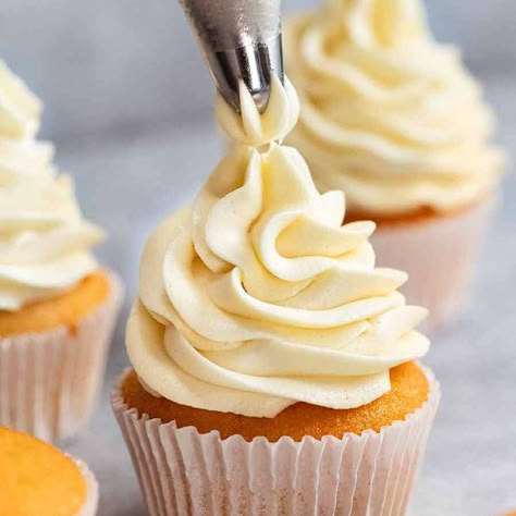 My Secret Less-Sweet, Fluffy Vanilla Frosting - RecipeTin Eats Fluffy Vanilla Frosting Recipe, Fluffy Vanilla Frosting, Vanilla Frosting Recipe, Vanilla Frosting Recipes, Ermine Frosting, Types Of Frosting, Fluffy Frosting, Icing Recipes, Cake Frosting Recipe