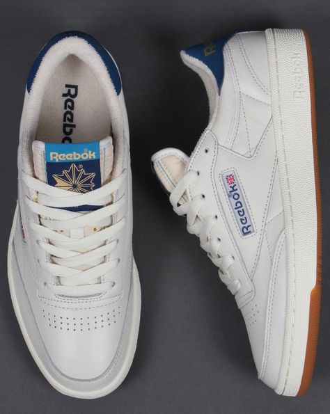 Reebok Outfit, Blue Reebok, Reebok Club C 85, Retro Trainers, Sneaker Trend, Sneaker Outfits, Club C 85, Dr Shoes, Kicks Shoes