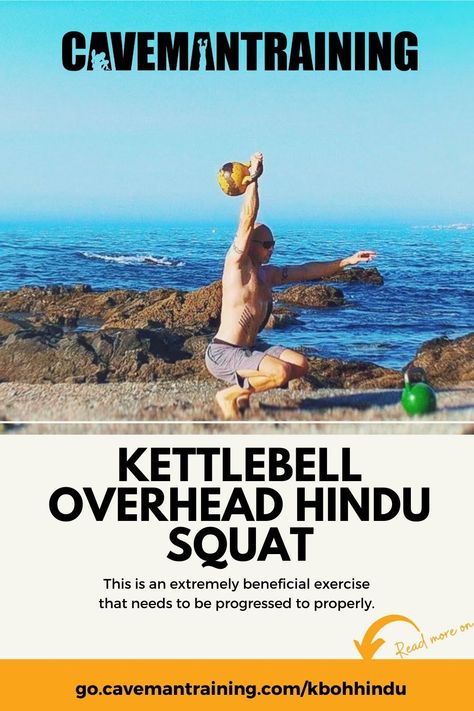 Learn more about Kettlebell Exercise Overhead Hindu Squat. >>> go.cavemantraining.com/kbohhindu Hindu Squats, Kettlebell Workouts, Worst Names, Kettlebell Training, The Hindu, Increase Flexibility, Male Magazine, Kettlebell Workout, Kettlebell