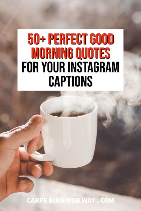 Perfect good morning quotes for Instagram captions. Whether you want coffee quotes, inspiring morning quotes, sunrise quotes or travel motivation, you will find it in these good morning captions. Morning Captions Instagram, Good Morning Captions, Coffee Captions Instagram, Coffee Quotes Morning, Instagram Bio Quotes, View Quotes, Love Anniversary Quotes, Quotes For Instagram, Happy Thanksgiving Quotes