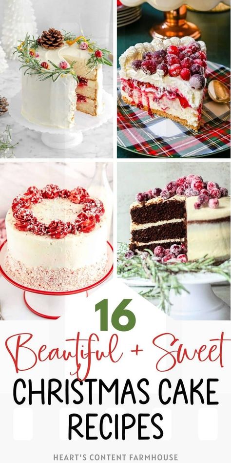 Explore 16 Christmas cake recipes that are so beautiful, you'll hesitate to slice into them! Perfect for adding a touch of elegance to your holiday celebrations. Beautiful Christmas Cake, Xmas Cake Recipes, Holiday Cakes Christmas, Best Cake Flavours, Chocolate Spice Cake, Christmas Desserts Cakes, Christmas Bundt Cake, Easy Christmas Cake Recipe, Traditional Christmas Cake