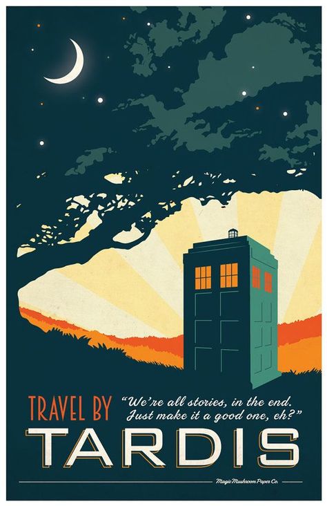 TARDIS Doctor Who Travel Poster Vintage Print Geekery Wall Art ... Tardis Poster, Doctor Who Wallpaper, Doctor Who Art, Game Poster, Movies And Series, Timey Wimey Stuff, Poster Vintage, Dr Who, Cultura Pop