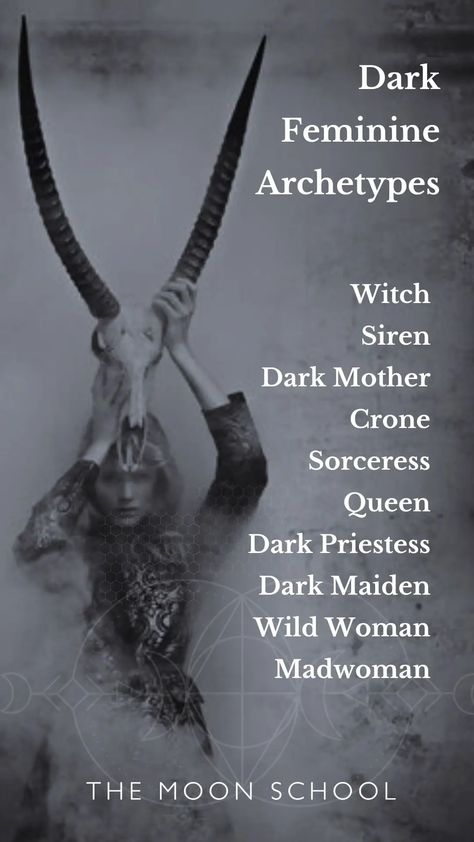 Dark Goddess Energy, Priestess Archetype, Dark Feminine Symbols, Witch Archetype, The Queen Archetype Aesthetic, Dark Feminine Energy Tattoo, Dark Goddesses, The Queen Archetype, 7 Feminine Archetypes