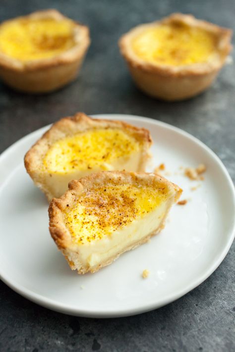 Egg Custard Tarts: Inspired by The Great British Baking Show, I tried my hand at a classic Egg Custard Tart. The results were mostly successful and definitely delicious! | macheesmo.com British Bread Recipes, British Deserts, British Dessert Recipes, Egg Custard Tarts, Paul Hollywood Recipes, Foreign Recipes, British Snacks, Fancy Baking, British Cake