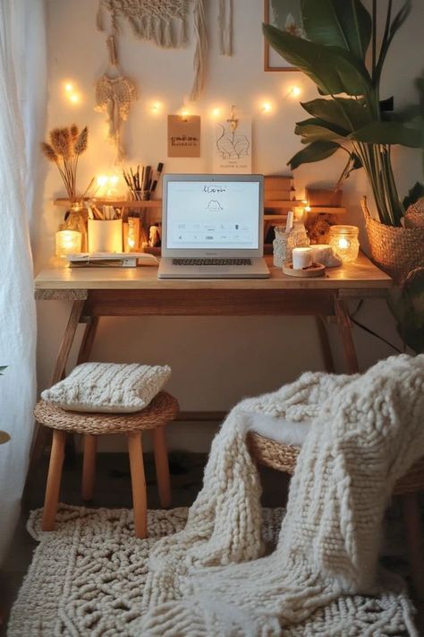 "Add warmth and comfort to your workspace with a Hygge-Inspired Home Office! 🛋️🔥 A great way to create a productive and inviting environment. 🌿✨ #HyggeInspiration #HomeOfficeIdeas #CozyWorkSpace" Hygge Home Office, Hygge Home Inspiration, Hygge Inspiration, Wooden Couch, Cozy Workspace, Hygge Living, Cozy Home Office, Couch Table, Hygge Home