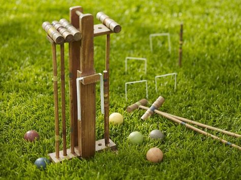 spring fling party complete with croquet Croquet Set, Lizzie Hearts, Backyard Games, Lawn Games, Summer Entertaining, Home Office Accessories, Traditional Games, Family Outdoor, Outdoor Games