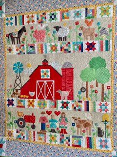 Farm Quilt Patterns, Farm Animal Quilt, Farm Sweet Farm, Row Quilt, Farm Quilt, Baby Quilt Patterns, Childrens Quilts, Quilt Care, Animal Quilts