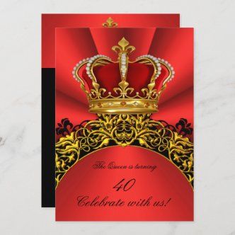 Queen King Prince Royal Blue Regal Red Crown Invitation | Zazzle.com Royal Theme Party, Queen Birthday Party, Disney Princess Invitations, Royal Birthday Party, Elegant Birthday Invitations, Red Birthday Party, 1st Birthday Invitation Template, Elegant Birthday Party, Red Birthday