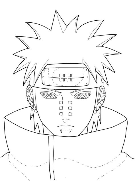 Naruto Drawings Easy Sasuke Uchiha, Naruto 6 Paths Mode Drawing, Naruto Coloring Pages Free Printable, Rock Lee Drawing, Naruto Line Art, Naruto Coloring Pages, Naruto Coloring, Naruto Pain, Naruto Drawings Easy