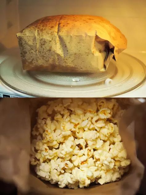 Microwave Brown Bag Popcorn Recipe Popcorn Recipes Microwave, Brown Bag Popcorn, Paper Bag Popcorn, Popcorn In The Microwave, Cooking Popcorn, Microwave Popcorn Bag, Creepy Food, Popcorn Recipe, Popcorn Bags