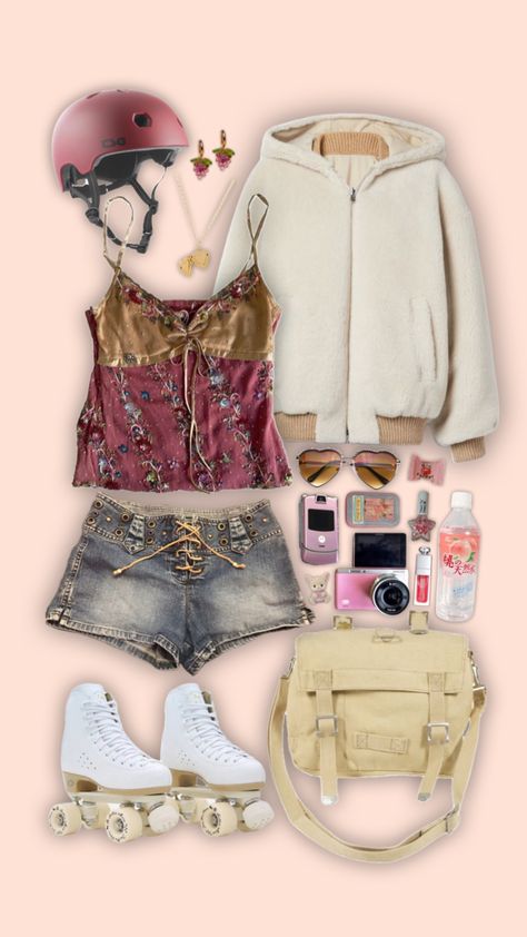 #aestheticoutfit #outfit #outfitinspiration #outfitinspo #aesthetic #pink #rollerskates Rollerskate Outfit, Rollerskating Outfit, Preppy Summer Outfits, Valentines Wallpaper, Aesthetic Fits, Preppy Summer, Aesthetic Pink, Teenager Outfits, Girly Outfits