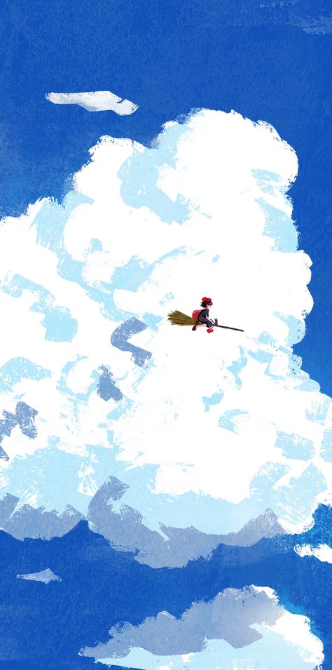 Kiki's Delivery Service, Castle In The Sky, Clouds Design, Phone Themes, Ipad Wallpaper, Scenery Wallpaper, Blue Wallpapers, Blue Aesthetic, Art Plastique