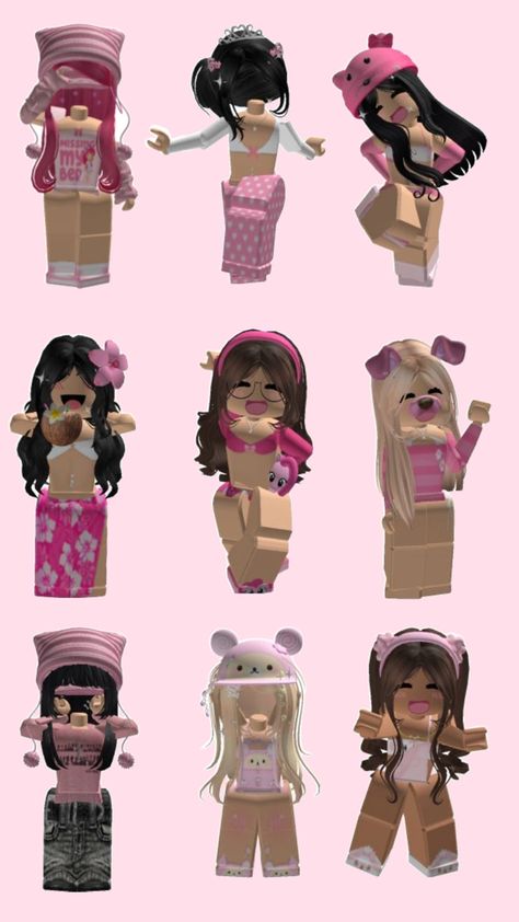 #pink #roblox #robloxfits Roblox Outfit Ideas, Cute Pink Outfits, Hoodie Roblox, Baddie Outfits Ideas, Adopt Me, Roblox Outfit, Roblox Pictures, Preppy Outfit, Roblox Roblox