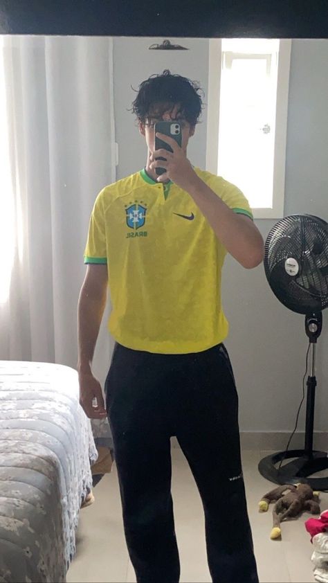 #brazil #jersey #trendy #trending #trendystreetstyle Brazil Shirt Outfit Men, Brazil Jersey Outfit Men, Brazil Shirt Outfit, Brazil Jersey Outfit, Brazil Outfits, Brazil Outfit, Brazil Clothing, Block Core, Brazil Jersey