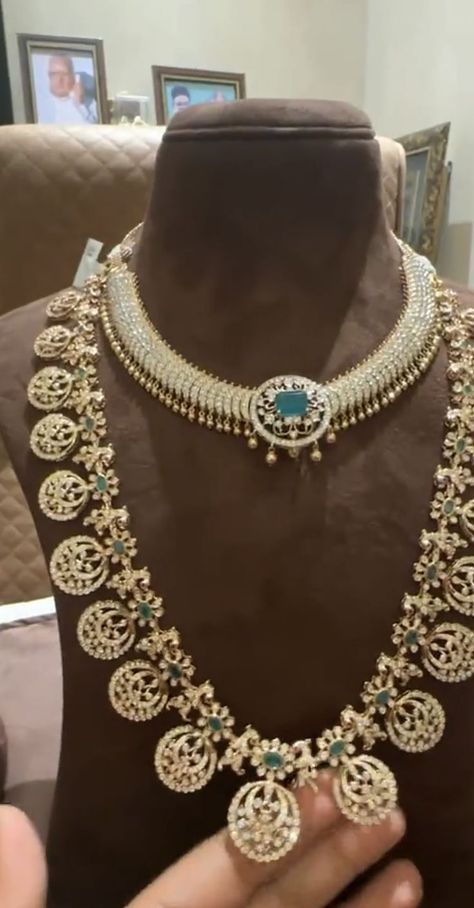 Diamond Bottu Mala Designs, Diamond Tussi Necklace, Diamond Kasulaperu, Bottu Mala, Indian Brides Jewelry, Wedding Jewelry Sets Bridal Jewellery, Neck Pieces Jewelry, Mala Jewelry, Diamond Pendants Designs