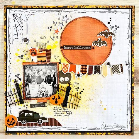 Halloween Layout, Holiday Scrapbook, Halloween Scrapbook, Fall Scrapbook, Digital Scrapbooking Layouts, Scrapbook Page Layouts, Scrapbook Inspiration, Fall Fun, Scrapbook Kits