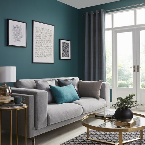 Teal Living Rooms, Living Room Decor Colors, Teal Walls, Living Room Color Schemes, Cosy Living Room, Living Room Green, Blue Living Room, Living Room Decor Modern, Living Room Colors