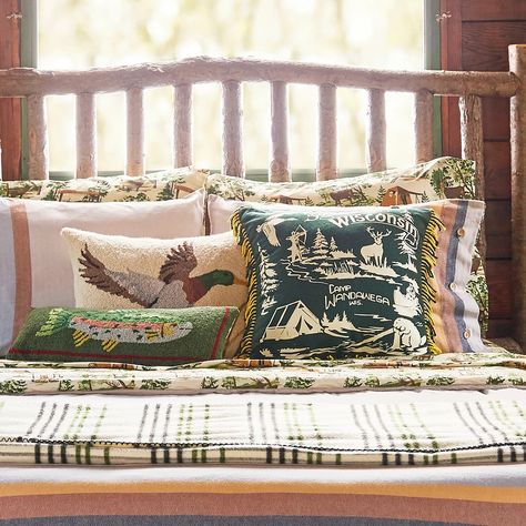 LOVE A DUCK ! 🦆 Created in the classic style passed down through generations, this textured pillow features a hand-hooked wool Mallard on its front. It has a solid, natural cotton canvas back and zipper closure with removable polyester insert for easy care. Camp Wandawega, Hooked Pillow, Kitchen Rugs And Mats, Hooked Wool, Bring Them Home, Wool Throw Pillows, Pillow Texture, Wool Throw, Rustic Cabin