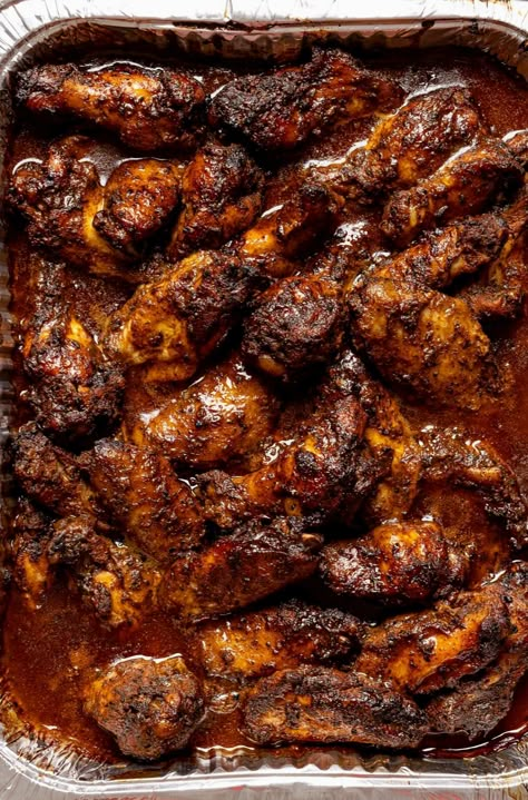 Savor the flavors of the Caribbean with these oven-baked Jamaican jerk chicken wings, brought to you by Orchids + Sweet Tea. Jamaican Jerk Chicken Wings, Baked Jerk Chicken, Jerk Chicken Wings, Jerk Chicken Recipe, Jamaican Jerk Chicken, Jamaican Dishes, Jamaican Jerk, Jamaican Food, Caribbean Food