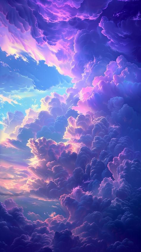 #wallpaperbackgrounds #aesthetic #springwallpaper #art #midjorney #nivas #beautiful Wallpaper Clouds Sky, Wallpapers Clouds, Wallpaper Clouds, Nature 4k, Iphone Wallpaper Texture, Purple Flowers Wallpaper, Dreamy Artwork, Surreal Photos, Pretty Phone Wallpaper