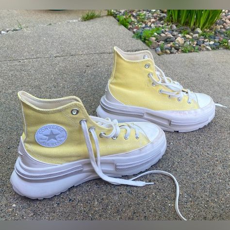 Yellow Platform Converse: women’s 8.5 Yellow Platform Converse, Converse Women, Platform Converse, Converse Shoes, My Daughter, Jade, Converse, Yellow, Jewelry Watches