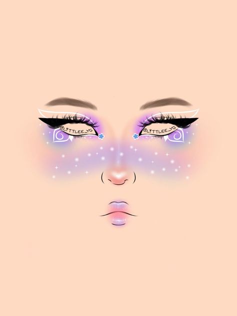 Grunge Fairy Makeup Looks, Fairy Makeup Ideas Fantasy Make Up, Purple And Green Fairy Makeup, Purple Faerie Makeup, Pink And Purple Fairy Makeup, Purple Elf Makeup, Night Fairy Makeup, Kids Fairy Makeup, Fairy Makeup Looks Simple