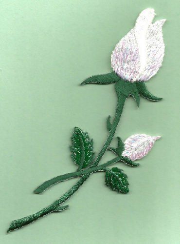 SMALL Applique Patch Rose White Rosebud Gardening Shimmering Embroidered Iron On Wedding DIY Making Handcraft Clothes Sewing Craft Projects Scrapbooking Decoration -- Visit the image link more details. (This is an affiliate link) #ArtDIYCraftsAppliquePatches Bud Embroidery, White Flowers Garden, Pretty Rose, Sewing Embellishments, Rose Bud, Pretty Roses, Iron On Applique, White Gardens, Cotton Set