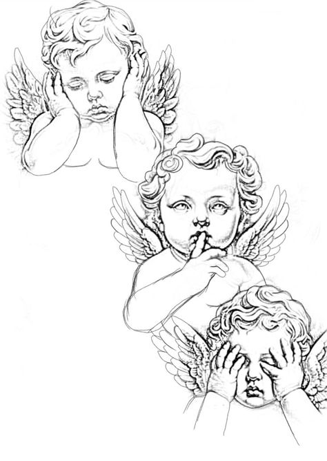 https://pin.it/3d5m7efht Cupid Stencil, Angel Tattoo Sketch, Jr Tattoo, Cherub Tattoo Designs, Angels Tattoo, Angle Tattoo, Cupid Tattoo, Hyper Realistic Tattoo, Cherub Tattoo