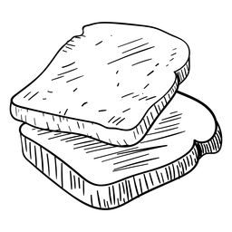 Toast bread hand drawn Toast Bread Drawing, How To Draw Bread, Toast Sketch, Toast Doodle, Supermarket Drawing, Toast Tattoo, Toast Drawing, Bread Drawing, Bread Crust