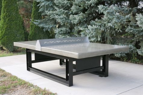 Outdoor Ping Pong, Outdoor Ping Pong Table, Metal Table Frame, Concrete Table Top, Ping Pong Tables, Ping Pong Table Tennis, Eating Table, Concrete Sealer, Party Barn