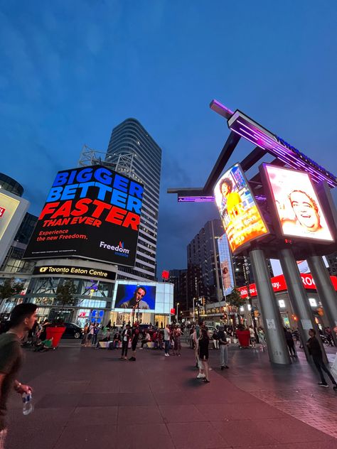 yonge-dundas square at night , canada, ontario, toronto Yonge Dundas Square Toronto, Dundas Square Toronto, Eaton Centre, Canada Ontario, Downtown Toronto, Shahrukh Khan, Toronto Canada, Ontario Canada, Flower Crown