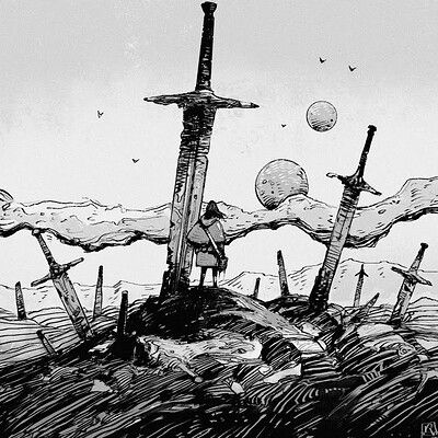 ArtStation - Let Me Tell You Something, Reza Afshar Monochromatic Artwork, Grafic Art, Bg Design, Pen Art Drawings, Abstract Art Wallpaper, Knight Art, Ink Illustrations, Environment Concept Art, Ink Pen Drawings