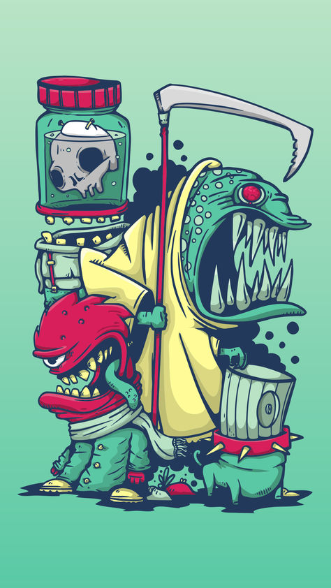 Monster freak poster Cyberpunk Vector, Monster Graffiti, Illustration Monster, Cartoon Graffiti, Abstract Ideas, Sketchbook Project, Graffiti Characters, Graffiti Cartoons, Graffiti Drawing