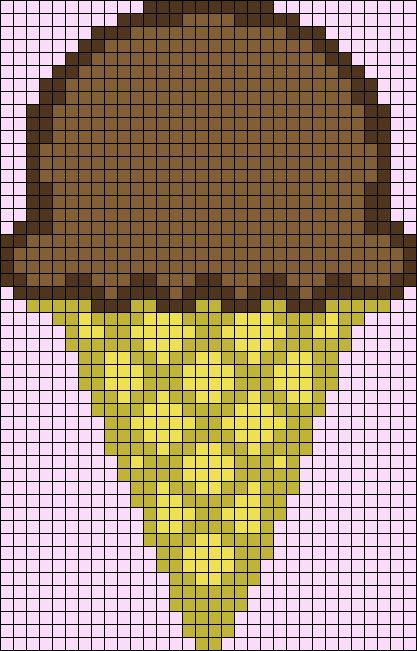 Chocolate Cone, Love Ice Cream, Bead Pattern, Alpha Pattern, Sweet Chocolate, Alpha Patterns, Perler Bead Patterns, Perler Bead, Friendship Bracelet Patterns